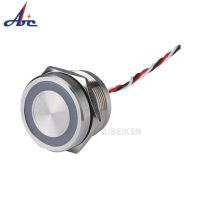 16mm 19mm 22mm Waterproof IP68  2A Underwater  LED lighted Flat Head  Momentary  Metal Piezo Touch Switch