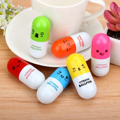 ⚡Flash Sale⚡ Korea Cartoon Pill Capsule Pen Retractable Pen Creative Ballpoint Pen Student Children Gift