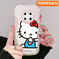 YIWESAN เคสสำหรับ Huawei Mate 30 Pro Mate 40 Pro P30 Pro P40ลายการ์ตูนคิตตี้น่ารักลายดีไซน์ใหม่เนื้อครีมกันกระแทกแบบใสเคสมือถือนิ่มเคสโปร่งใสลายกล้องถ่ายรูปเรียบง่ายอ่อนโยนป้องกัน