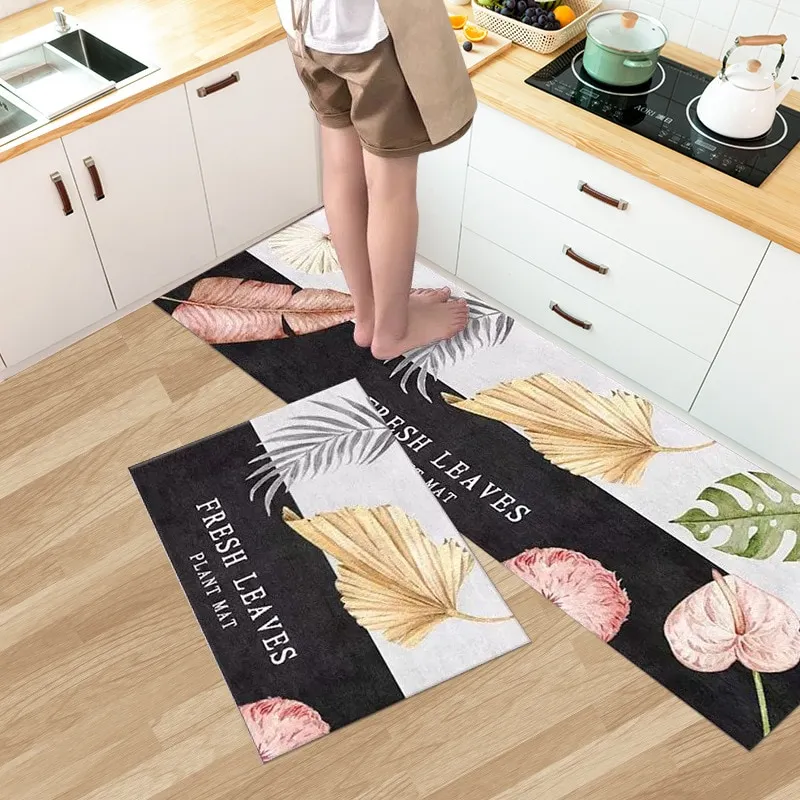 Creative Leaf Print Door Mat, Comfortable Non-slip, Anti-fouling