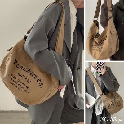 【hot sale】ﺴ C16 2023 new retro canvas bag large capacity messenger bag female student shoulder bag Japanese Joker tote bag