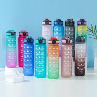 1000ML Water Bottle With Straw BPA Free,Leakproof Tritian Fitness Sport 1L Water Bottle Korean Large Capacity Portable Student Sport Plastic Water Bottle With Time Marker