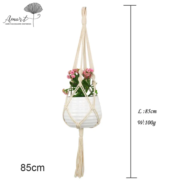 Amart Macrame Plant Hanger Indoor Outdoor Hanging Plant Holder Hanging