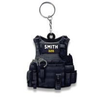 Creative Key Chain Cartoon Police Uniform Pendant Key Ring Backpack Ornament Male Car Key Accessories Acrylic Decoration Gifts