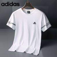 Adidas ของแท้ 100% เสื้อยืดแขนสั้น ปักลาย ระบายอากาศ ทรงหลวม สําหรับผู้ชาย dje