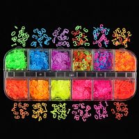 【CW】 1Box Colorful Digital Number Glitter Flakes Fluorescence for Epoxy Resin Mold Clay Filler Making Jewelry