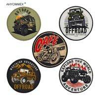 AHYONNIEX 1PC Embroidered Outdoor Off-road Vehicle Fabric Patch Sew On Jeans Clothes Cap Badge Bags Stickers With Hook Surface Adhesives Tape