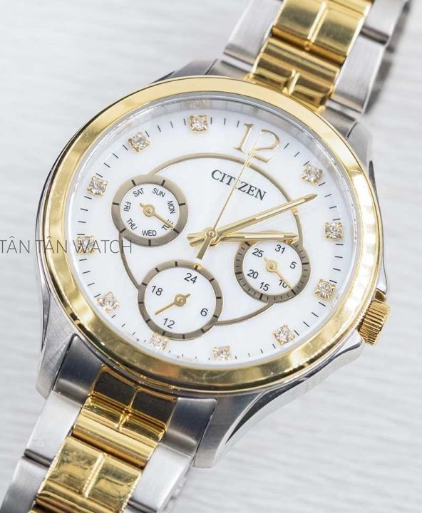 citizen-นาฬิกาข้อมือ-ผู้หญิง-รุ่น-ed8144-56d-พื้นหน้าปัดมุก-2กษัตริย์-เงิน-ทอง-ของแท้100