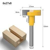 T-Slotting Router T-Slot คุณภาพ1-4ชิ้นบิต-8 "6มม. ก้านสำหรับงานไม้ราคาเครื่องตัดสิ่ว