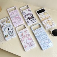 Samsung Galaxy Z เคสฝาพับ3แบบแข็ง,เคสป้องกัน Flip4ลายเมโลดี้มันวาว