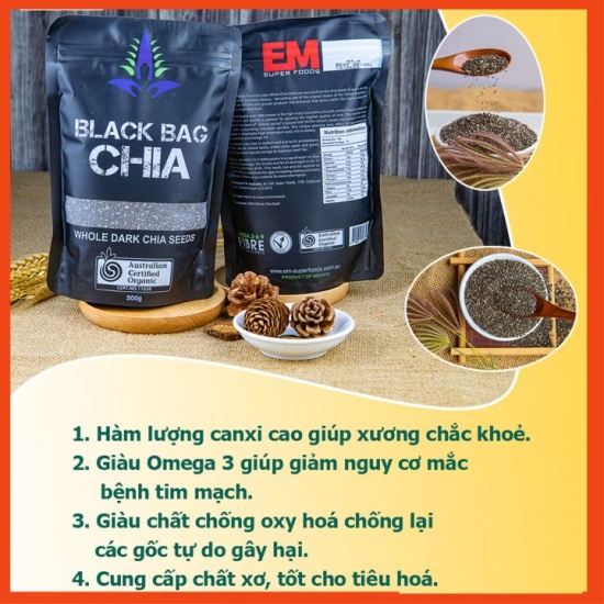 Hạt chia hữu cơ chuẩn organic healthy tốt cho sức khoẻ nhập khẩu úcchất - ảnh sản phẩm 7