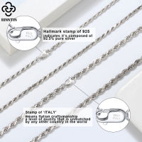 Rinntin Luxury 925 Sterling Silver Diamond-Cut Rope Chain Necklace For Men Women Fashion Italian Silver Neck Chain Jewelry SC29