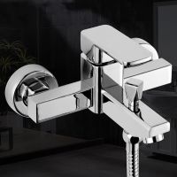 Modern Single Handle Tub Filler Faucet Hot &amp; Cold Water Mixer Shower Tap Wall Mounted Zinc Alloy Triple Bathtub Dropshipping