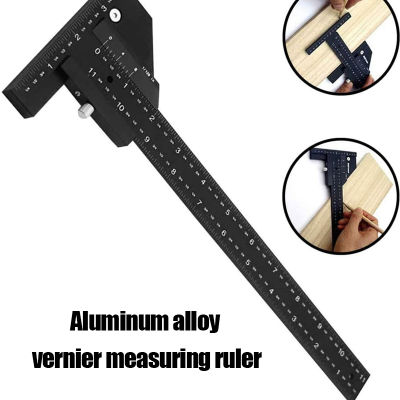 Multifunction Woodworking T Ruler Woodworker  Sliding Gauge Aluminum  Alloy Scribe Ruler T-Square Scribing Measuring Tools