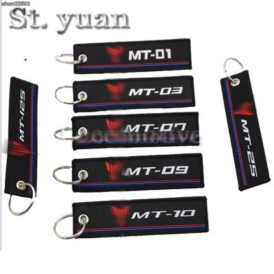 สำหรับรถจักรยานยนต์ยามาฮ่า MT-01ที่สำคัญ MT-03 MT-07 MT-09 MT-10 MT-125 MT-25พวงกุญแจปักลายกับ Shan22503แหวนเข็มชัด