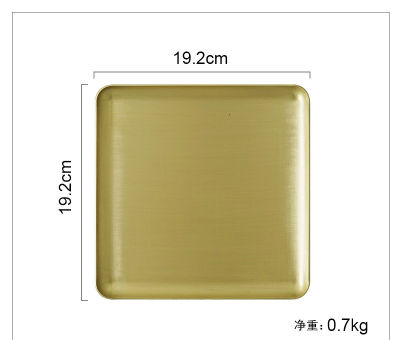 Gold Brass Storage Tray Serving Platter Decorators Brushed Metal TablewarePlate JewelryCosmeticsCandyFood Makeup Tray