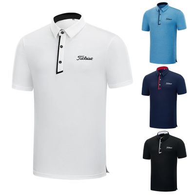 Titleist DESCENNTE PING1 Odyssey PXG1 Le Coq Master Bunny☄  Summer new golf short-sleeved mens jacket quick-drying breathable elastic lapel T-shirt outdoor sports ball suit all-match
