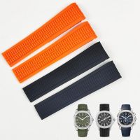 21mm Curved End High Quality Rubber Silicone Watch Band For Patek Philippe AQUANAUT Black Brown Green Blue Soft Bracelets Strap