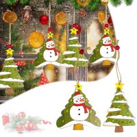 Christmas Decoration Wooden Painted Snowman Hanging Board Christmas Decoration Pendant New Year Xmas Tree Decor Navidad 2023