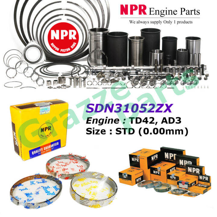 NPR Piston Ring Set STD (0.00mm) SDN31052ZX for Nissan UD Truck Lorry ...