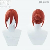 ? วิกผม wig Gintama Kagura cos วิกผมมวยคู่ผ้าโพกศีรษะจำลองสีส้มบนหนังศีรษะ