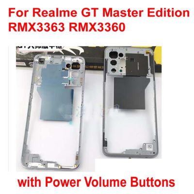 Berkualiti Tinggi untuk Oppo Realme GT Master Edition RMX3363 RMX3360 Bingkai Tengah Tengah Bezel Perumahan dengan Butang Kelantangan Kuasa Chsic