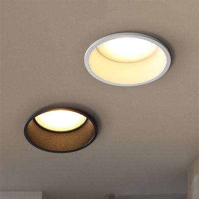 Dimmable LED Downlight Recessed Black White Ceiling Lamp Ultra-thin Anti-glare Narrow Border Aluminum Spotligh