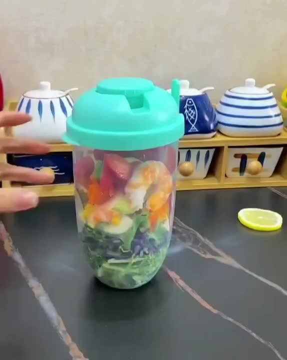1L Portable Salad Cup with Fork Breakfast Salad Bowl School