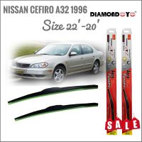 อุปกร์ปัดน้ำฝนที่ปัดน้ำฝน ใบปัดน้ำฝน ซิลิโคน ตรงรุ่น Nissan Cefiro A32 1996 ไซส์ 22-20 ยี่ห้อ Diamond กล่องแดง คุณภาพเทียบแท้