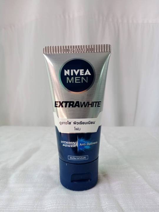 1-หลอด-โฟมล้างหน้า-โฟมสำหรับผู้ชาย-โฟมนีเวีย-niver-men-extrawhite-ดูขาวใส-ผิวเรียบเนียน-ปริมาณ-50มล