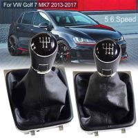 คู่มือ5 6ความเร็วรถสำหรับ Volkswagen VW Golf7 MK7 2013 2014 2015 2016 2017เกียร์ Shift Knob Shifter พร้อม Gaiter Boot Cover