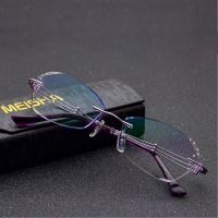 Womens Diamond Trimmed Glasses Womens Fashionable Pure Titanium Glasses Screwless Glasses Clear Glasses Women Optical