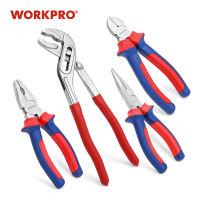 WORKPRO 4PC Plier Set Groove Joint Pliers Diagnoal Pliers Water Pump Plier Wire pliers