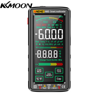 KKmoon ANENG 683มัลติมิเตอร์จอสัมผัสดิจิทัลใหญ่,มัลติมิเตอร์6000เครื่องป้องกันการเผาไหม้แบบอัจฉริยะเครื่องวัดแสดงผลย้อนกลับสากลพร้อ มิเตอร์วัดไฟ