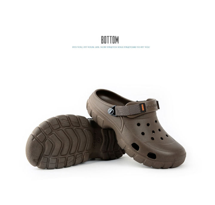 ใหม่เอี่ยมของแท้-crocs-2023-ผู้ชายกลางแจ้งระบายอากาศสบายๆไม่ลื่นชายหาดรองเท้าแตะรองเท้าแตะรองเท้าแตะกลางแจ้งเบาเบาเบากล่องเทป