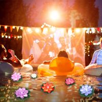 Floating Pool Light Electronic Lotus Floating Lantern Funny Lotus Pool Lamp Decorative River Lantern Wedding Festival Decoration