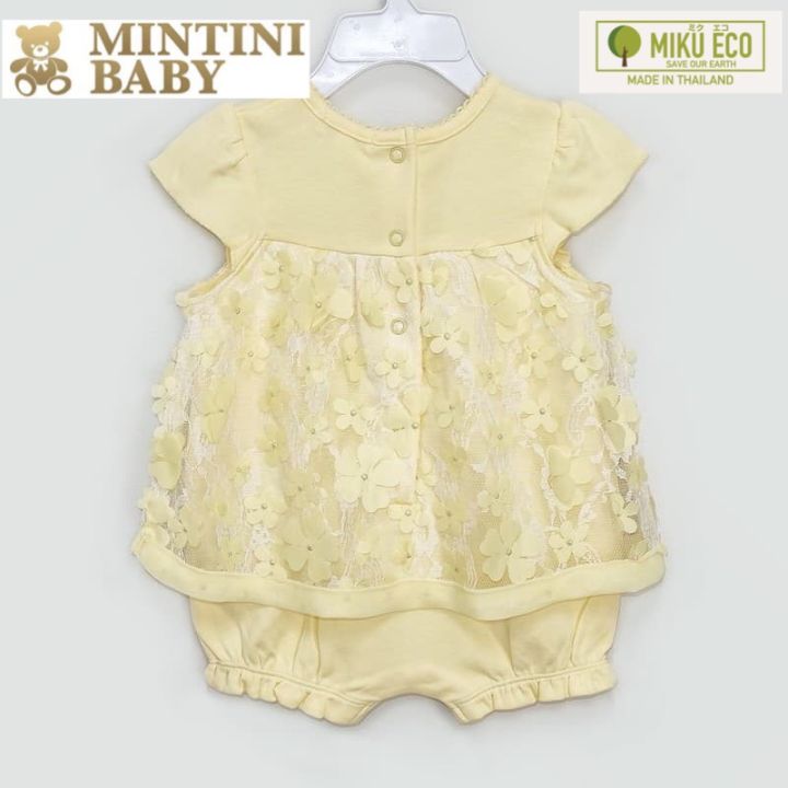 มาใหม่ชุดรอมเปอร์ขาสั้น-แบรนด์-mintini-baby-มือ1-ไซซ์-3m