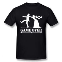 Game Over Bride Groom Bachelor Party T Shirt Funny Tshirt Mens Clothing Camisetas Tshirt Gildan