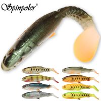 Spinpoler เหยื่อตกปลานิ่ม Shad ทองคำขาวผสมสี65มม./85มม./105มม./120ม. แมลงสาบซิลิโคนเทียมเหยื่อปลากะพง