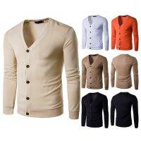 [COD] Foreign trade wholesale new mens solid V-neck cardigan sweater Y39