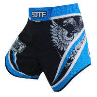 SOTF MMA Black Printing Breathable Fight Fitness Short Tiger Muay Thai Kickboxing Sanda Boxing Clothing Match Training Shorts