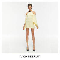 VICKTEERUT (ราคาปกติ 8,400-.) Halter Neck Off Shoulder Mini Dress เดรสสั้นเปิดไหล่