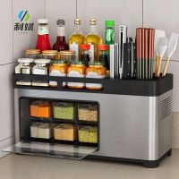 ﹍ steel kitchen countertop knife box multi-functional chopstick cage set storage