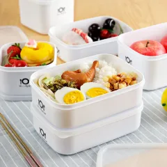 1pc Kitchen Accessories Two-layer Fruitful Lunch Box Picnic Box