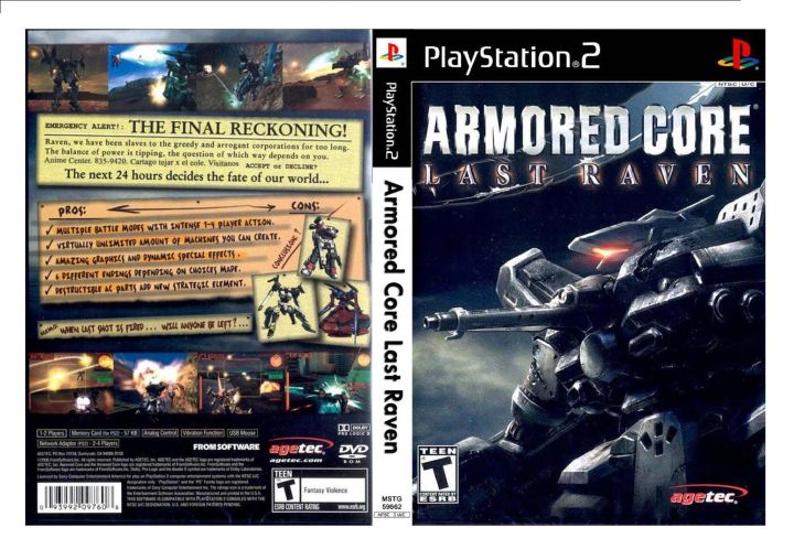 ARMORED CORE LAST RAVEN PS2 FROM SOFTWARE Sony PlayStation 2