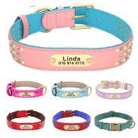 【LZ】 Personalized Leather Dog Collar Bling Padded Puppy Pet Chihuahua French Bullodog Collars For Small Medium Large Dogs Engraved