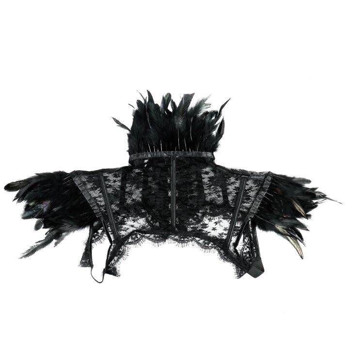 punk-gothic-black-feather-stole-cape-vintage-shrug-shawl-sexy-lace-floral-fake-neck-choker-cape-cosplay-shoulder-wrap-for-women