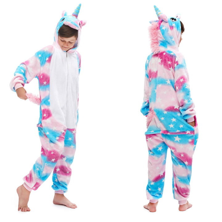 ฮัสกี้สัตว์เด็กสักหลาดเต็ม-o-nesie-one-p-iece-คลุมด้วยผ้าโพลีเอสเตอร์-pijama-ขนาดบวก-pijama-ฤดูหนาว-o-nesie-เด็กยูนิคอร์นชุดนอน