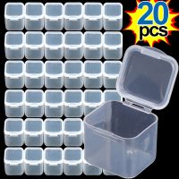 1/20pcs Mini Storage Box Transparent Square Plastic Packaging Container Case Portable Earring Bracelet Jewelry Storage Organizer