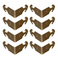 Tiazza 8Pcs Right Angle Brass Box Corner Protector Corner Braces Hardware Desk Edge Guards Wood Jewelry Photo Frame Accessories